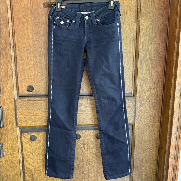 True Religion Black Straight Leg Pants size 25